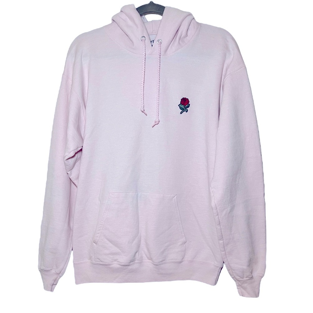 Artist Union Clothing Company Men’s Pale Pink Hoodie with Rose - Size Medium
